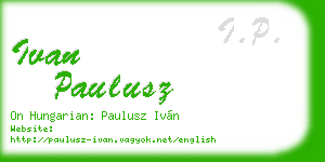 ivan paulusz business card